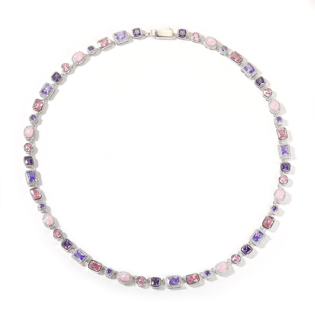 HIPHOP Copper Zirconia Necklace and Bracelet