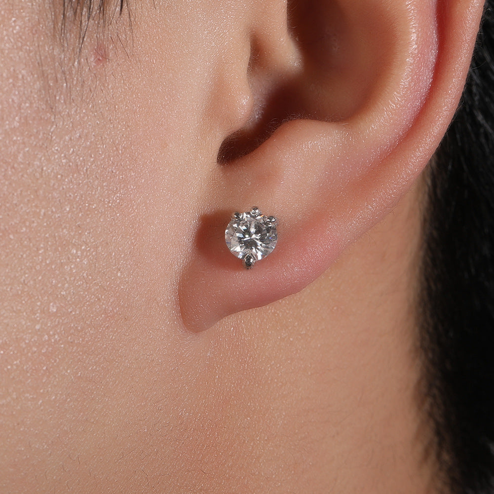 S925 silver moissanite dragon claw earrings