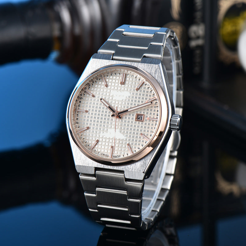 Classic Simple and Generous Solid Steel strap Watch
