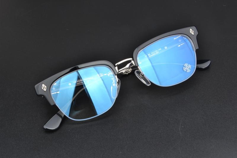 Chrome Hearts sword themed literary semi rimmed glasses