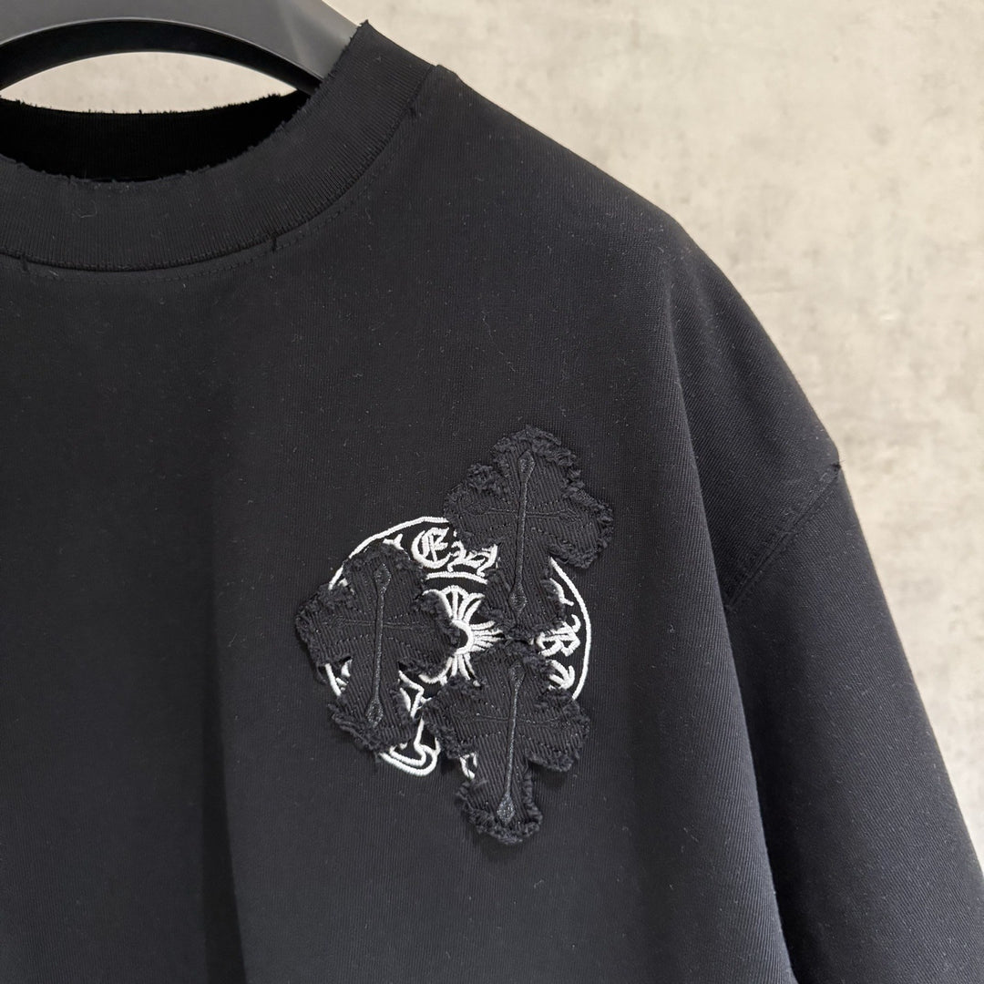 Chrome Hearts Embroidered Distressed Short-Sleeve T-Shirt