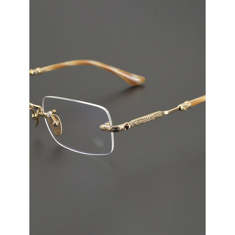 Chrome Hearts Refined Engraved Rimless Eyeglasses