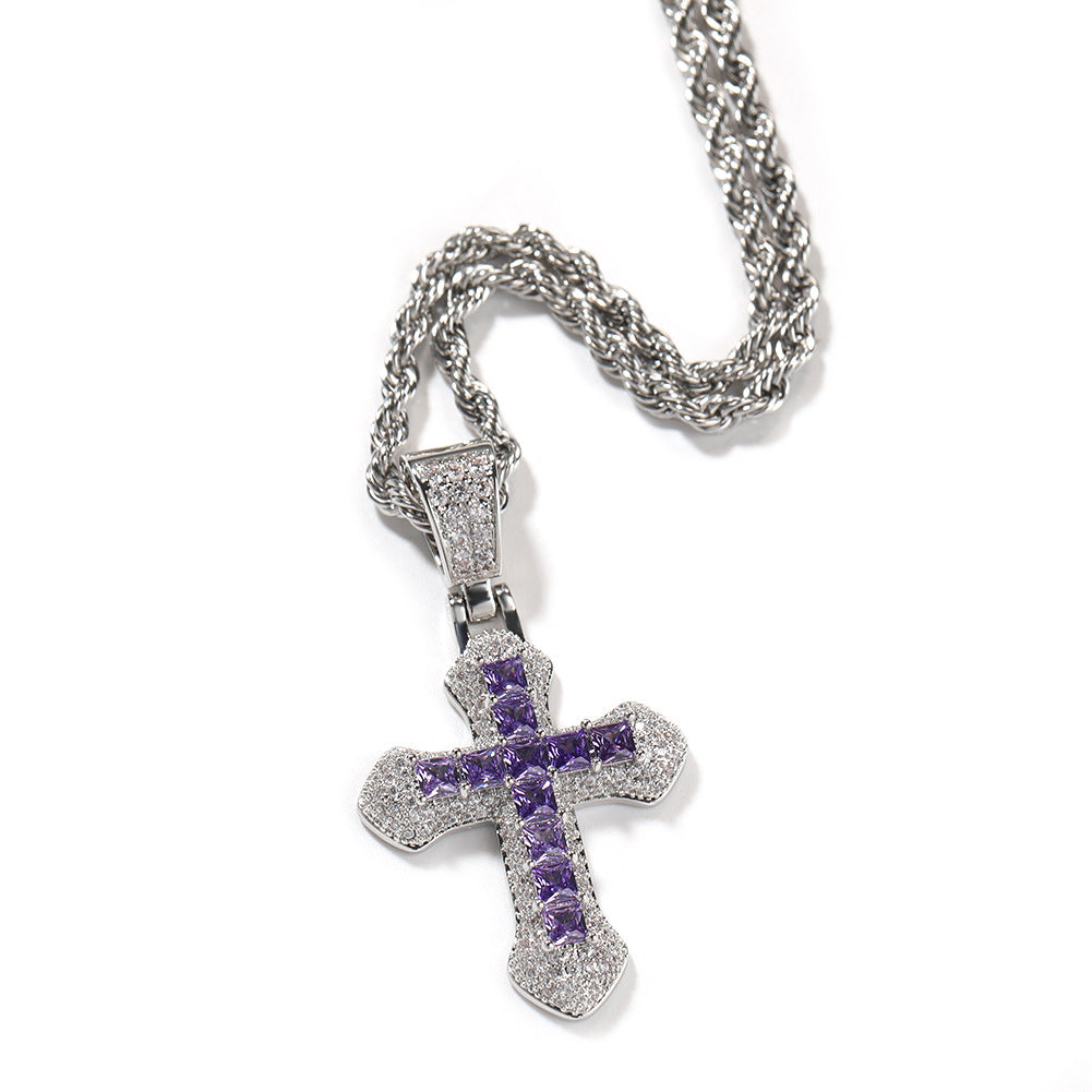 Hip Hop Zircon Cross Versatile Necklace