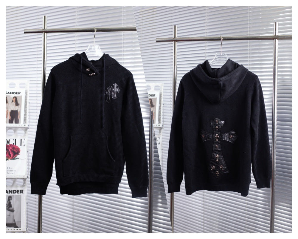 Chrome hearts cross cotton knitted cardigan sweater
