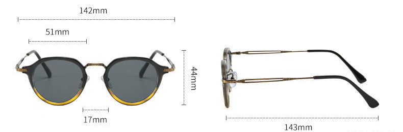 Steampunk metal round sunglasses