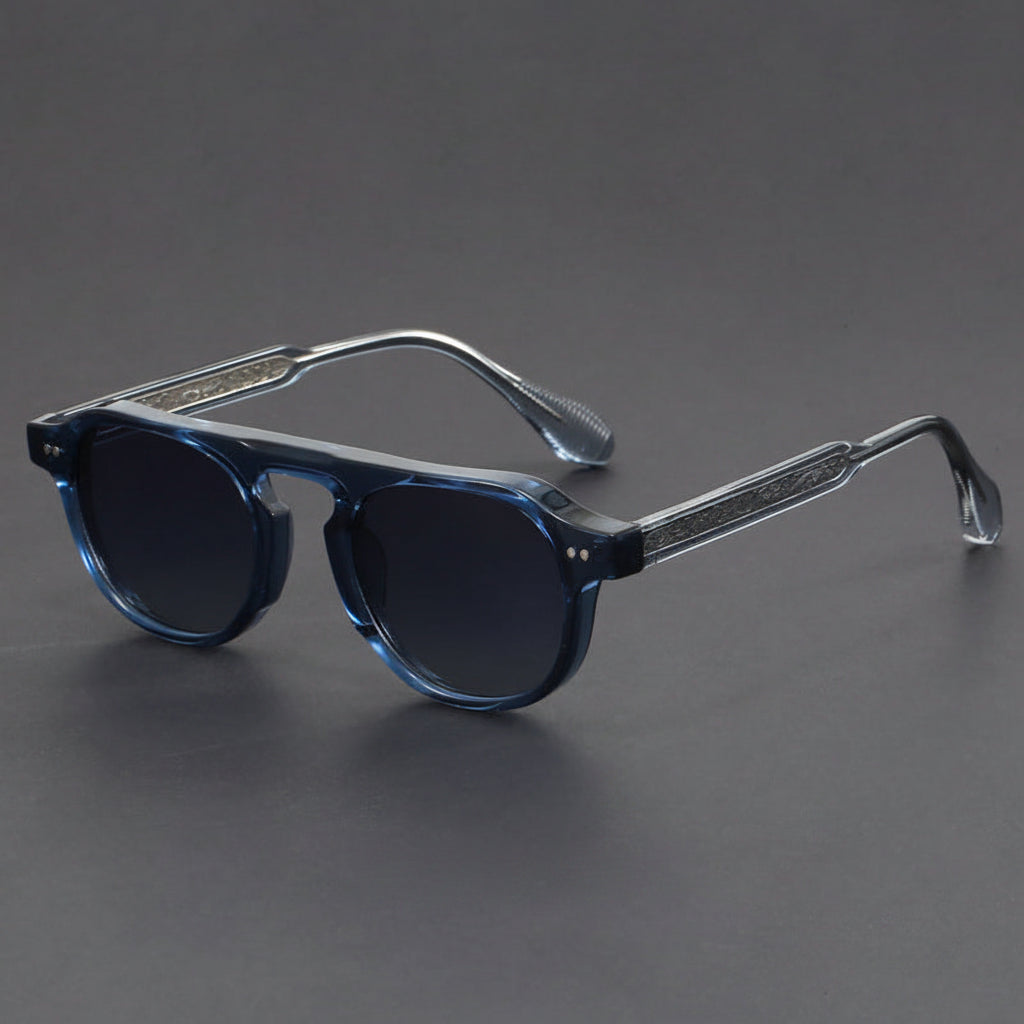 Retro round aviator sunglasses