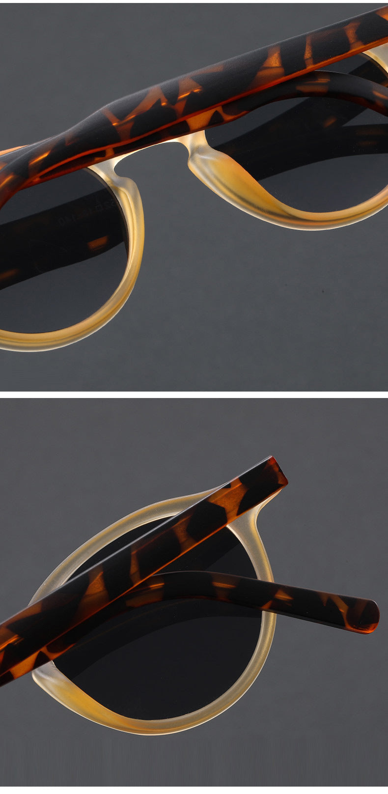 Small Round Frame Retro Acetate Sunglasses