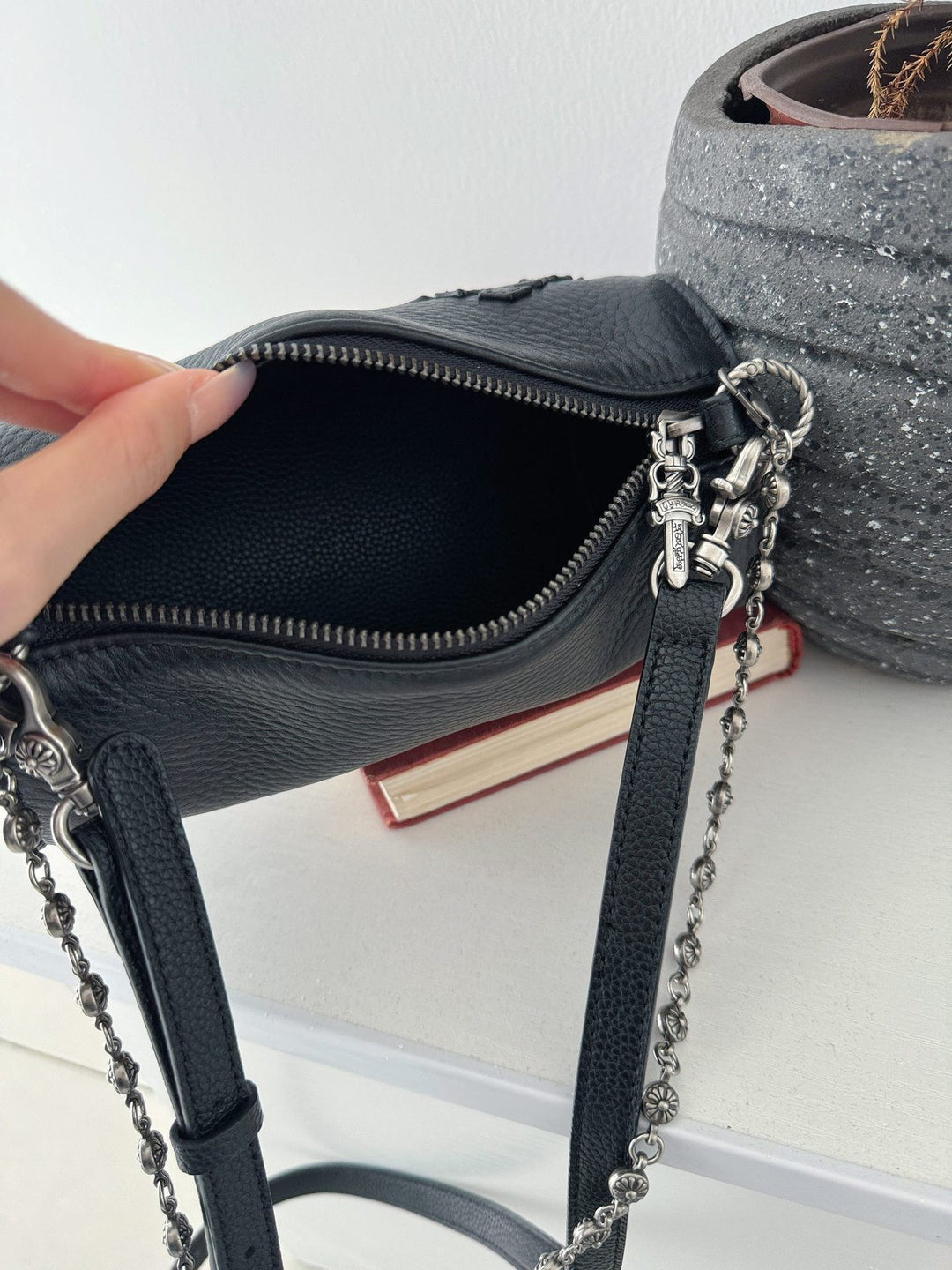 Chrome Hearts cross pencil mini cylindrical handbag