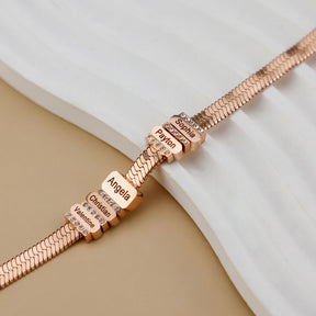 Flat snake bone chain diamond engraving bracelet