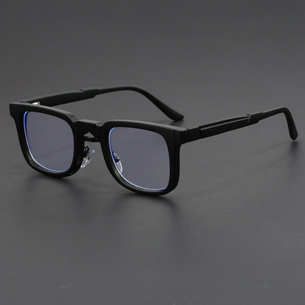 Retro European and American Square Sunglasses with Spring Temples
