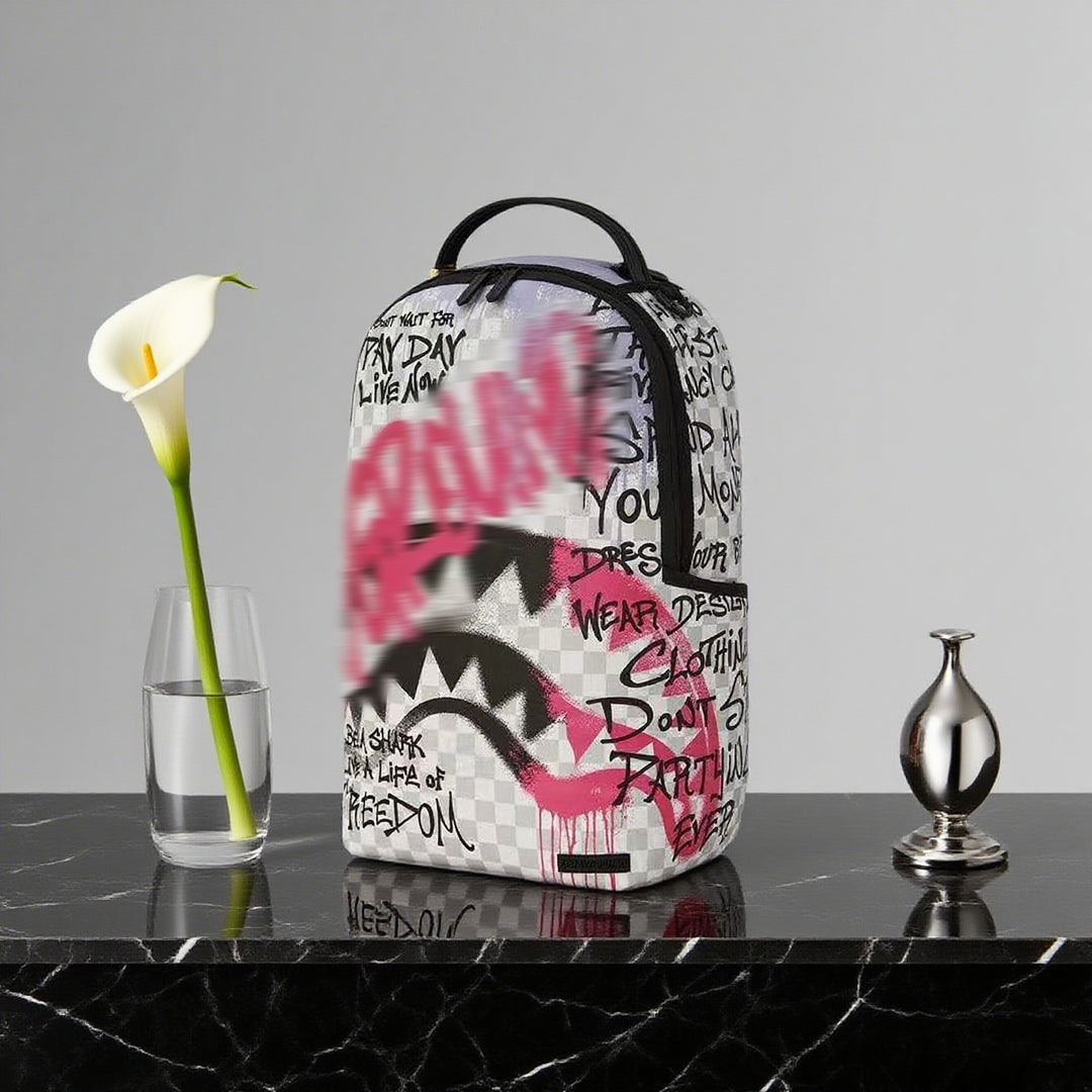 Shark Mouth Graffiti Casual Backpack