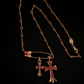 chrome hearts love cross brooch necklace