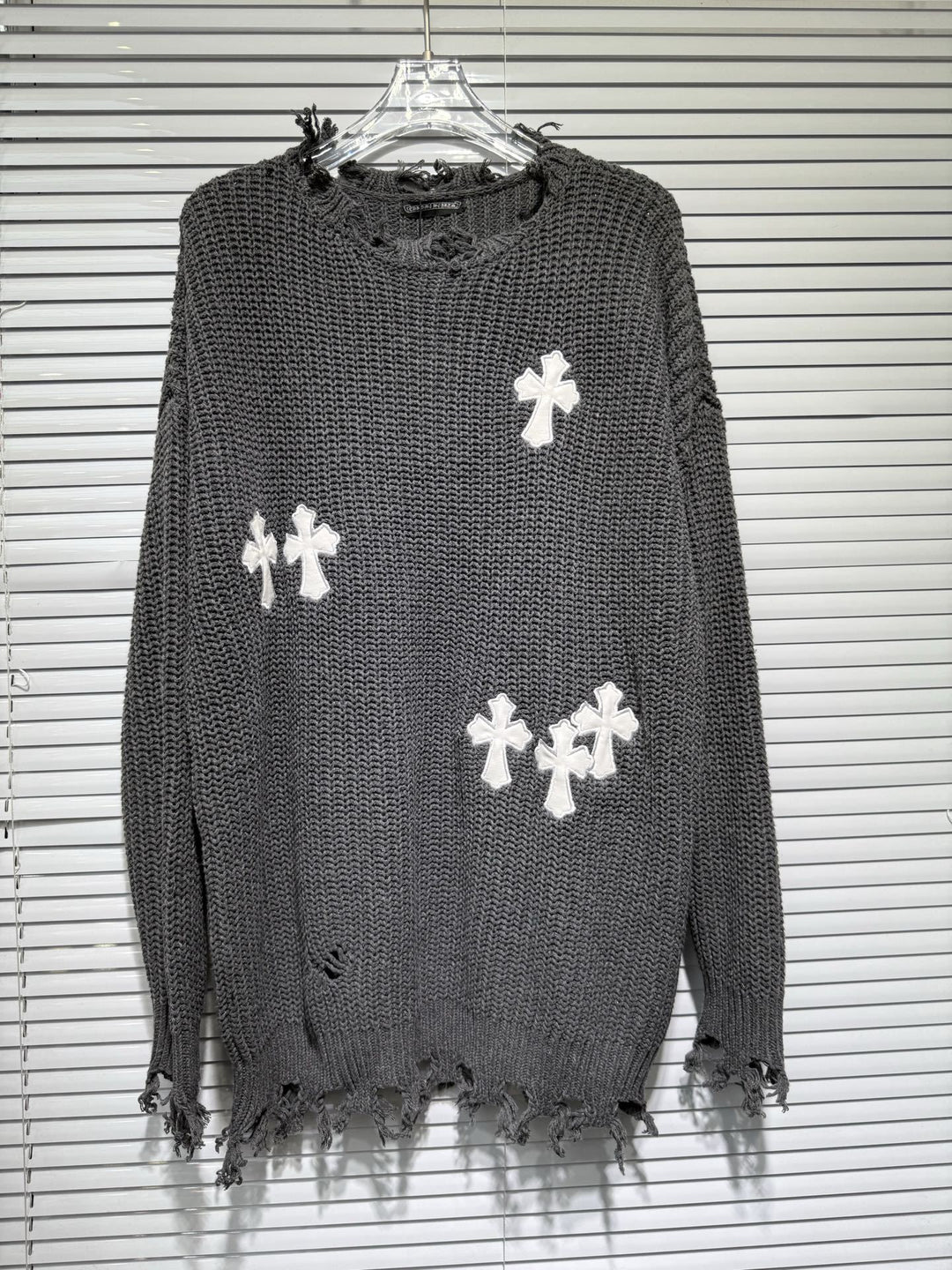 Chrome hearts cross cotton knitted cardigan sweater