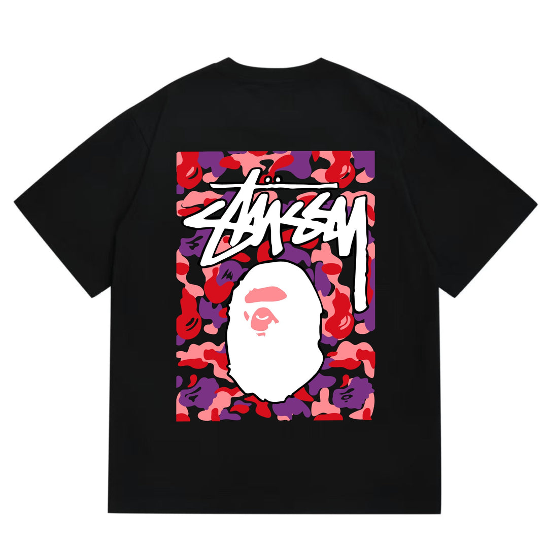 BAPE loose fit short-sleeved letter print t-shirt