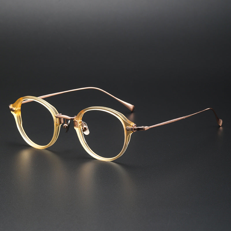 Candy Colors Tortoiseshell Round Titanium Eyeglasses