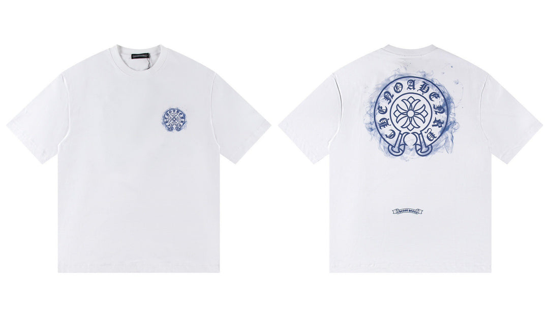 Chrome Hearts Summer Embroidery Print Cotton T-Shirt Short-Sleeve