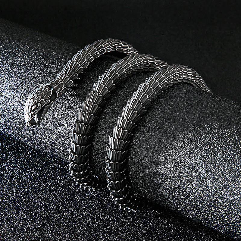 Retro stainless steel snake bracelet