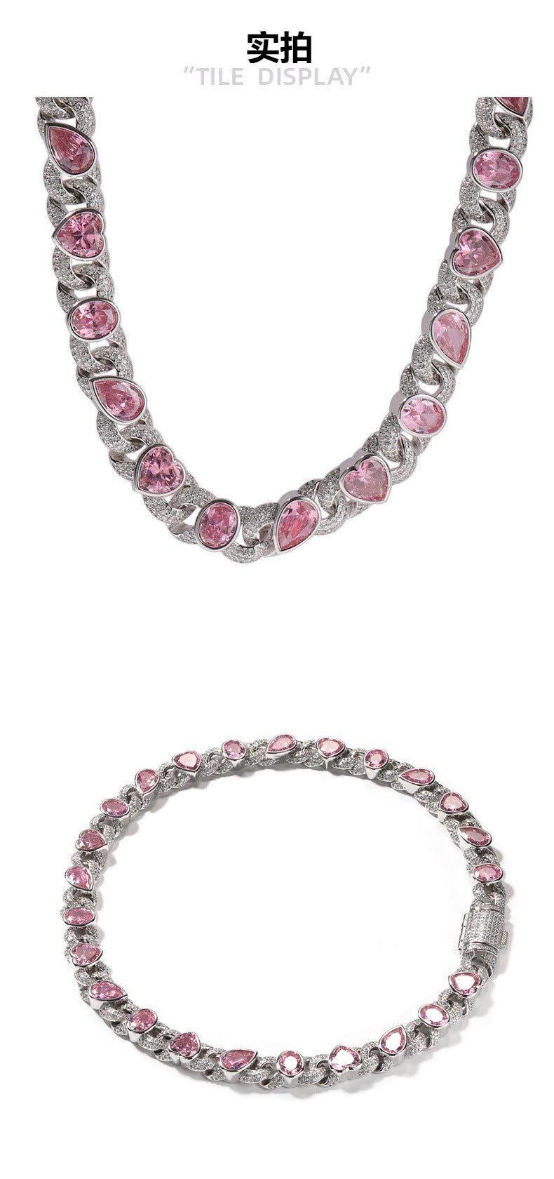 Pink Love Infinity Chain Diamond Necklace