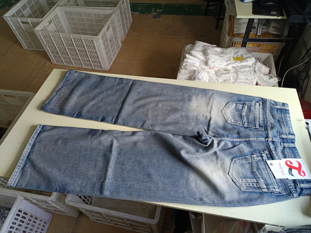 Washed High-Waisted Floor-Length Wide-Leg Jeans for Women