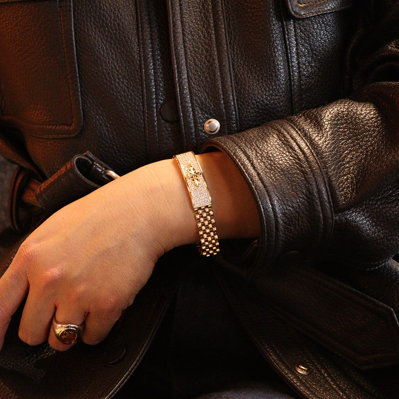 Chrome Hearts-Inspired Gold Minimalist Watch & Strap
