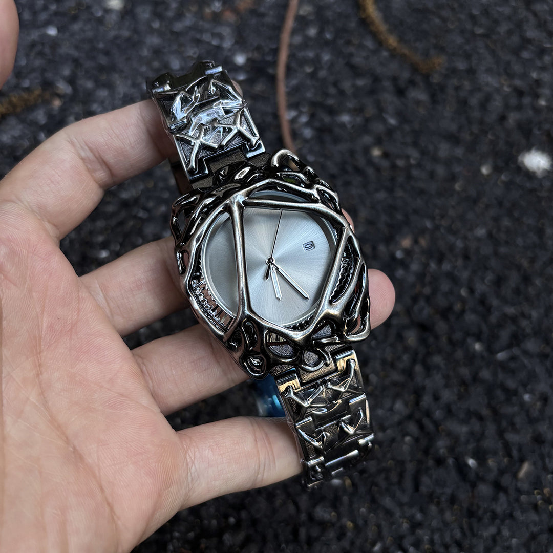 Y2K Spiderweb Alabaster Water-Resistant Wristwatch