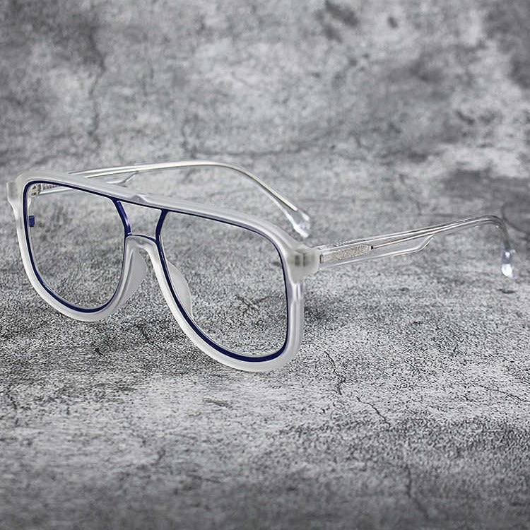 Retro oversized aviator clear glasses