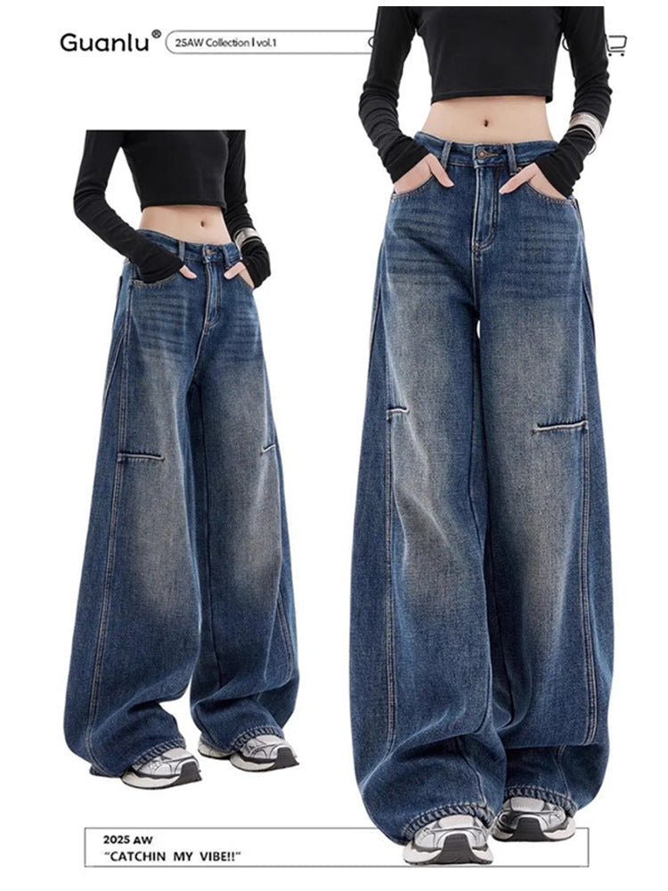 High-Waisted, Loose Fit, Slimming, Floor-Length Wide-Leg Pants
