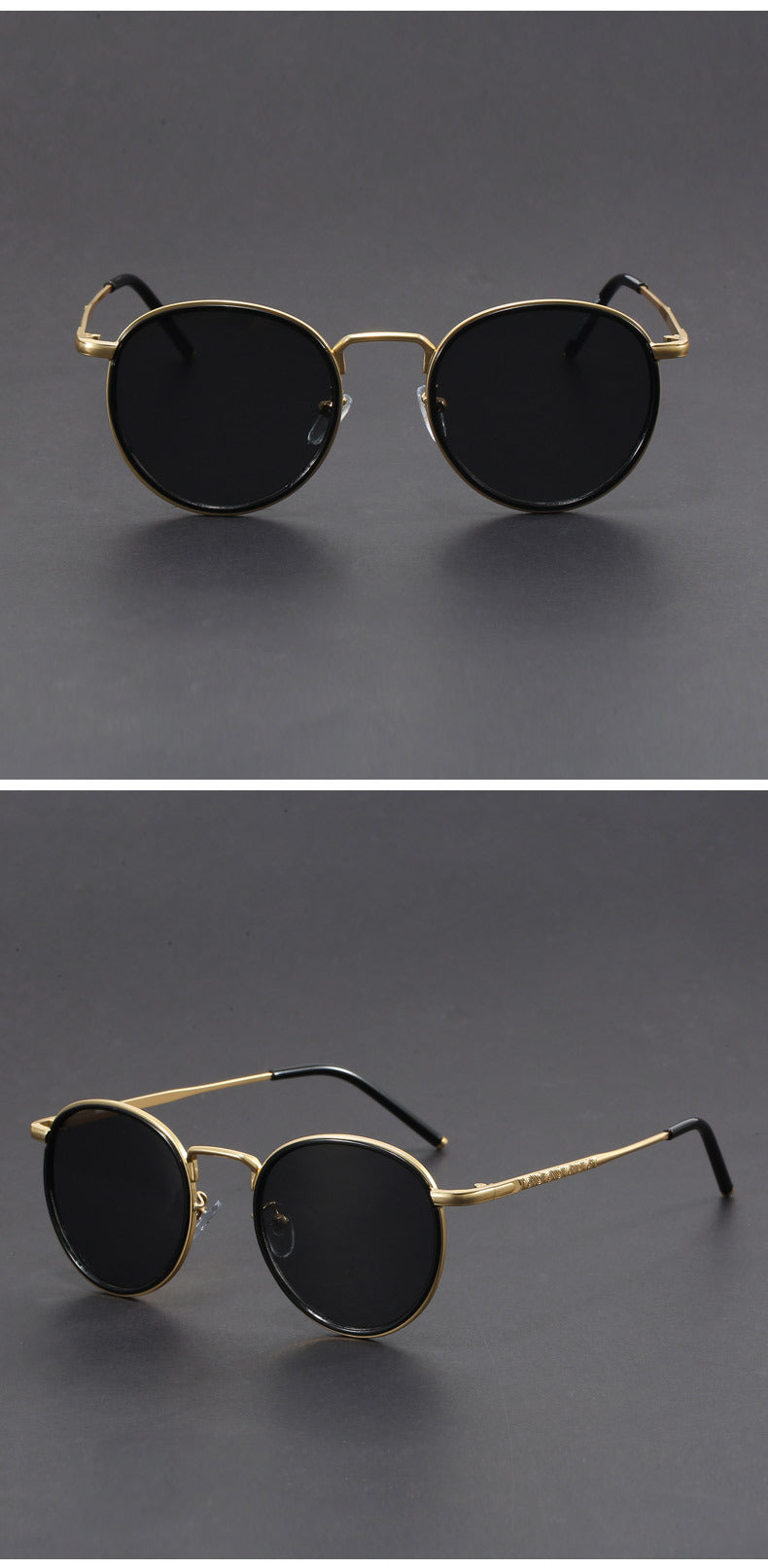 Retro small round frame Hong Kong style sunglasses