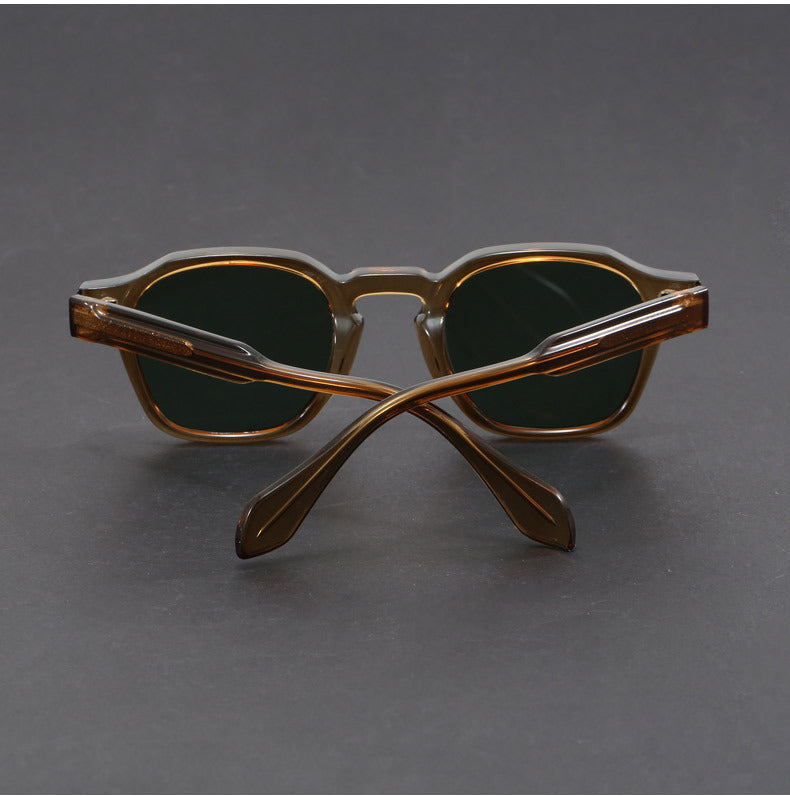 Retro irregular square black sunglasses