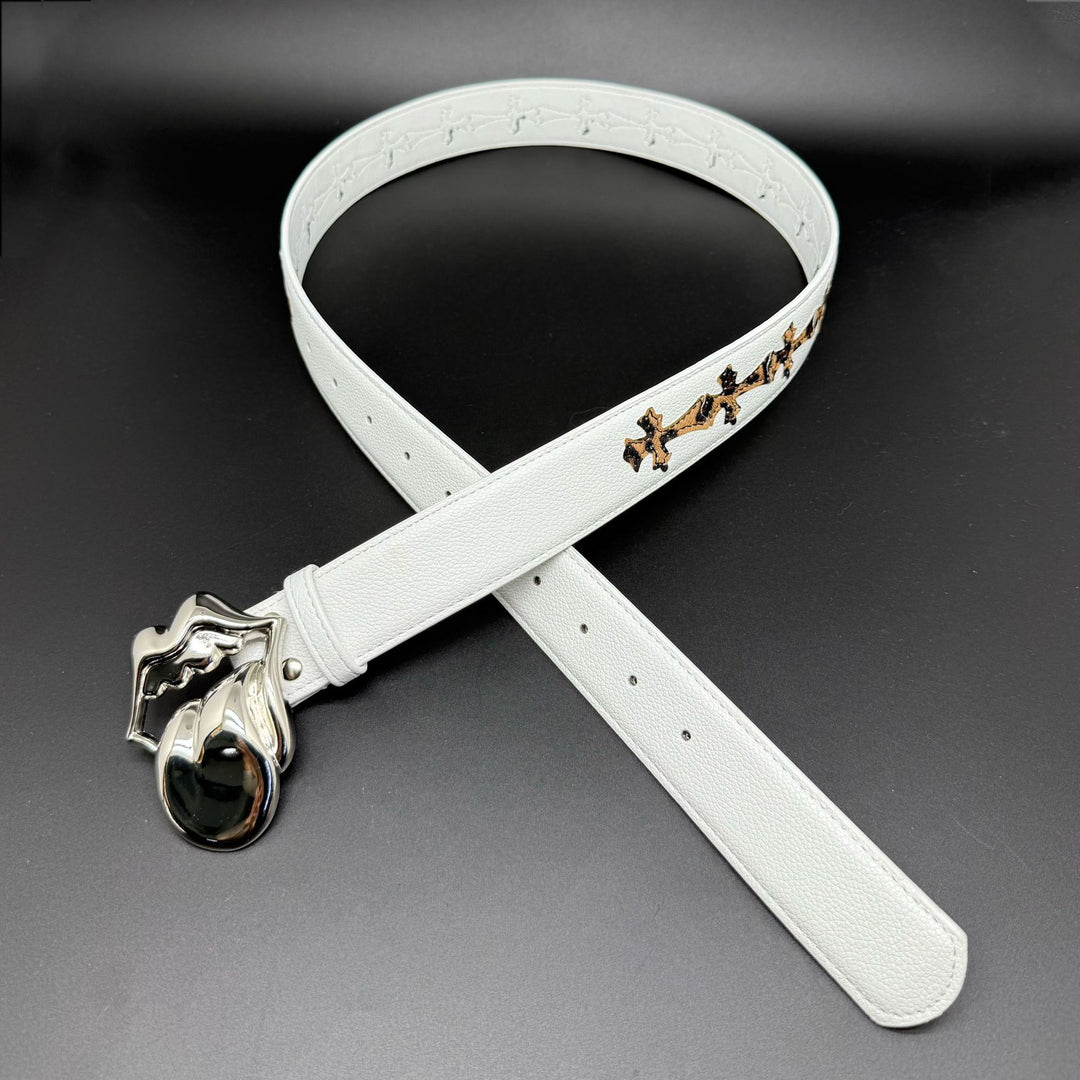 Chrome Hearts Cross designed classic leather belt for jeans
