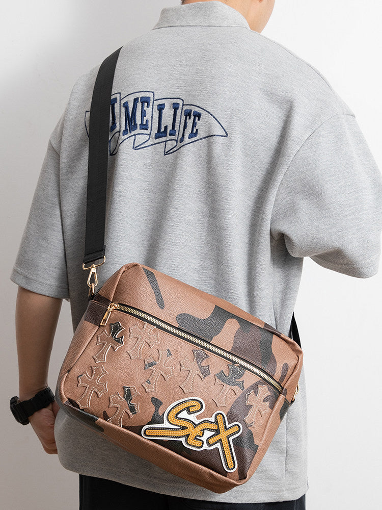 Chrome Hearts Camouflage Sports PU Leather Crossbody Bag