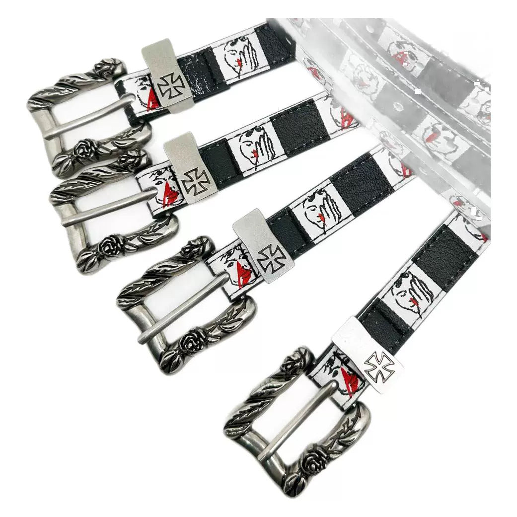 ERD Melancholic Rich Second generation's Blood Nose Checkerboard Black and White Belt