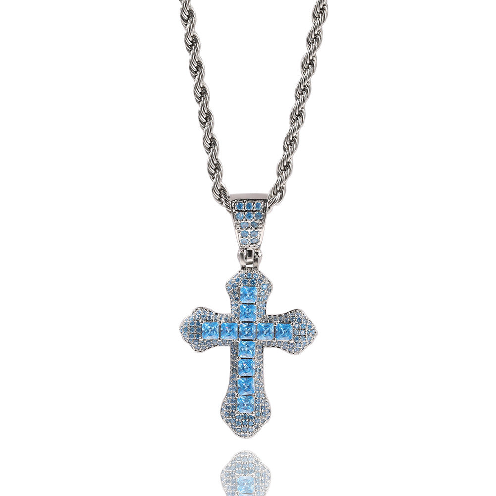 Hip Hop Zircon Cross Versatile Necklace