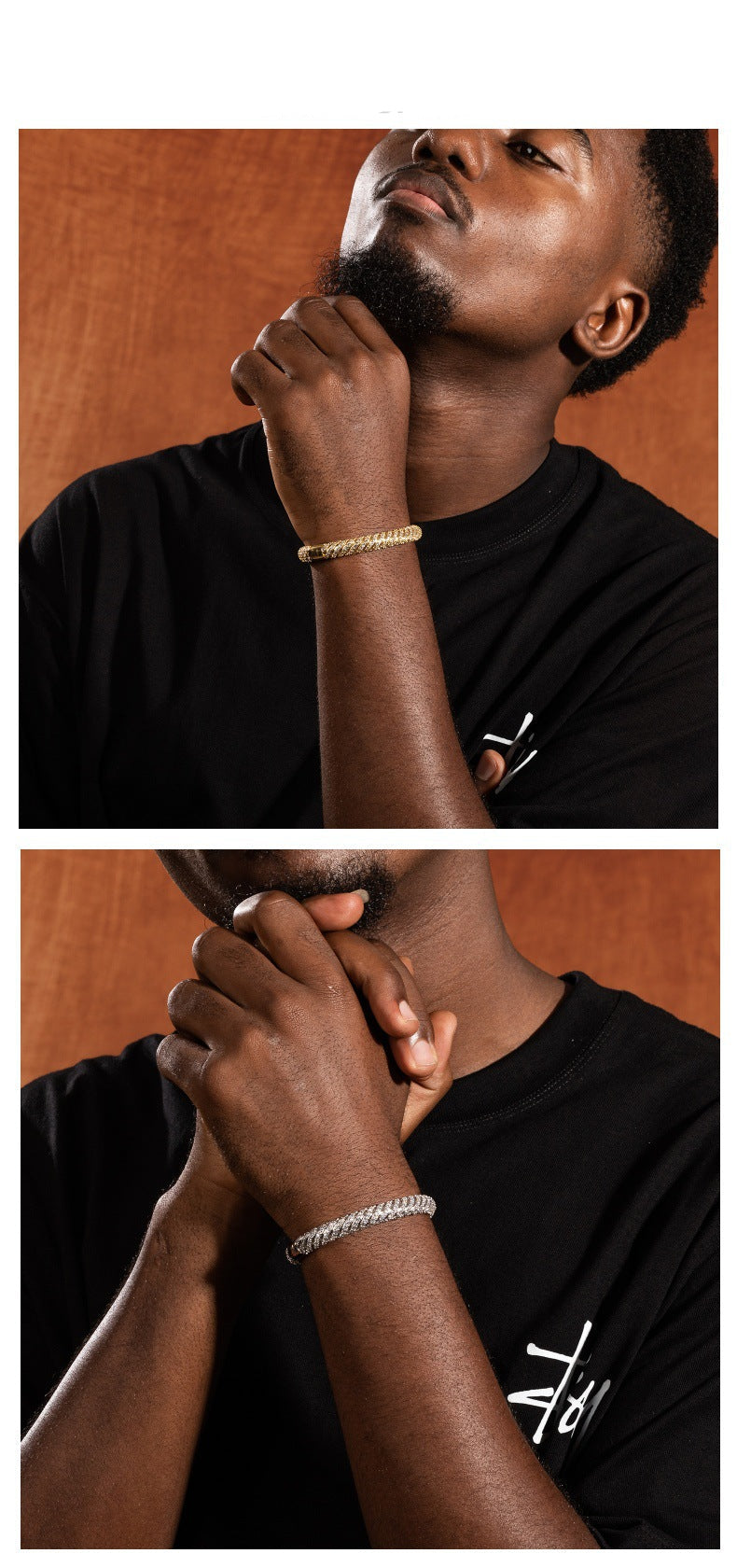 9mm Twill-Patterned, Full-Pavé Twisted Diamond Bangle