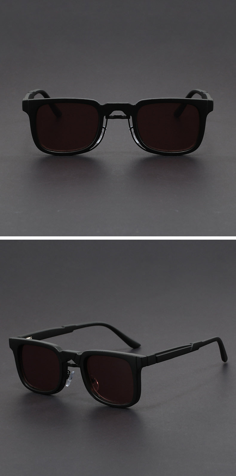 Retro European and American Square Sunglasses with Spring Temples