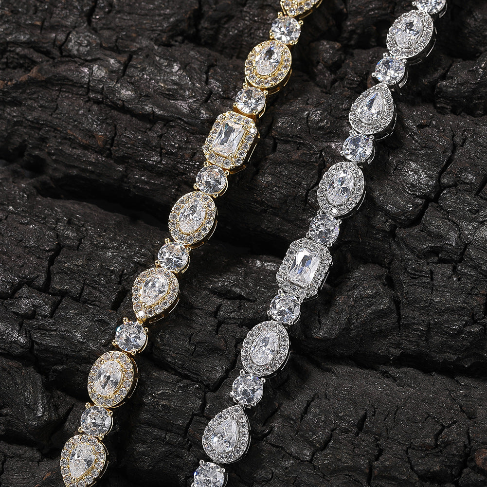 Geometric Zirconia White Diamond Bracelet