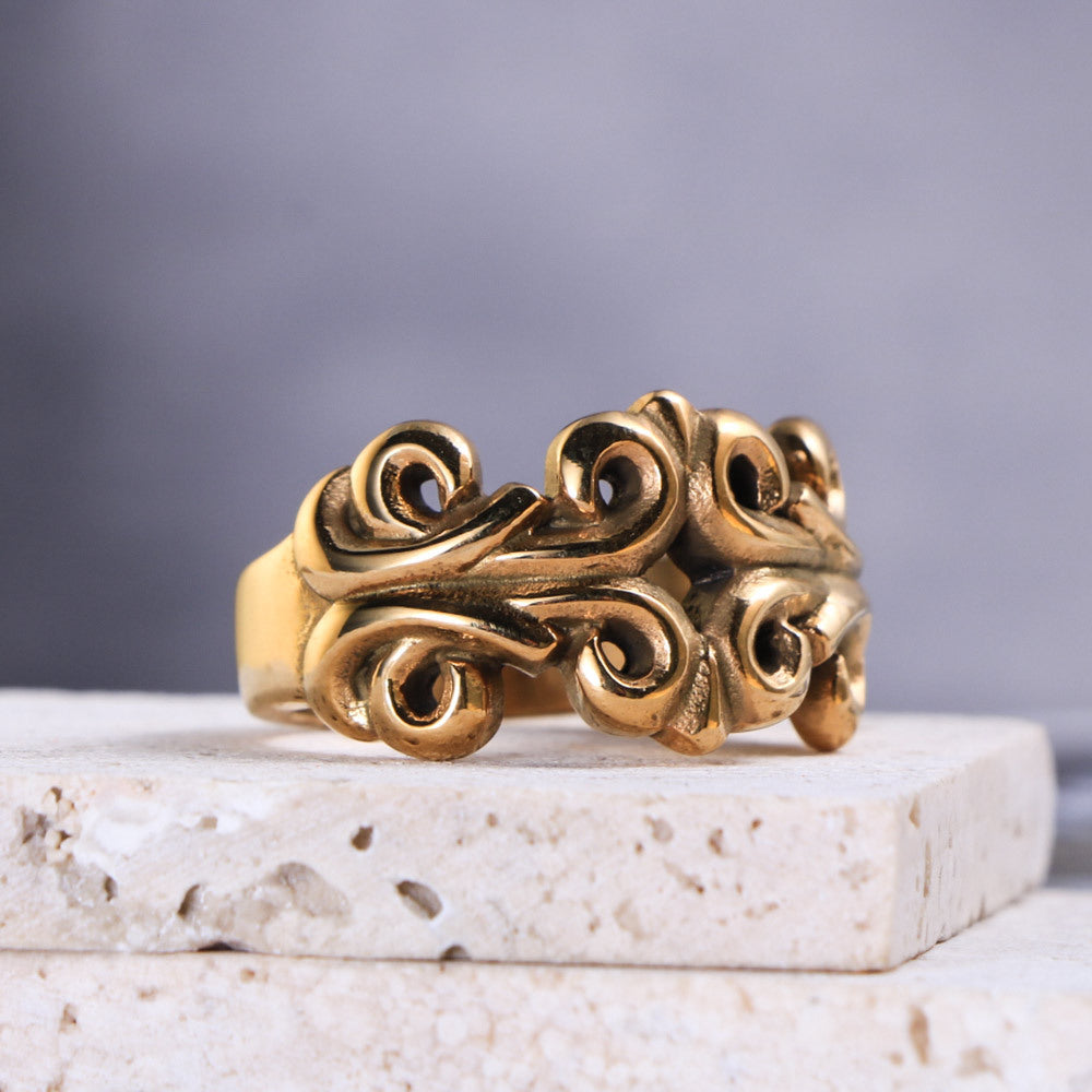 Carved Hollow-Out Punk Style Rings
