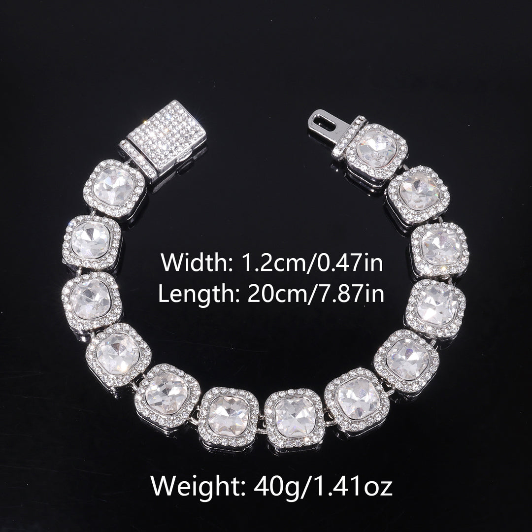12mm flip-top rhinestone-encrusted candy chain necklace