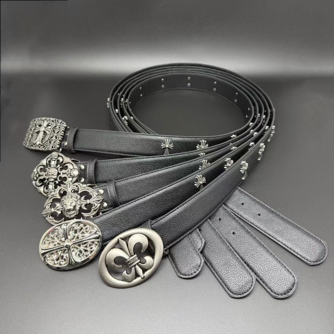Chrome Hearts Cross Rivet Roller Buckle and Holy Sword Belt