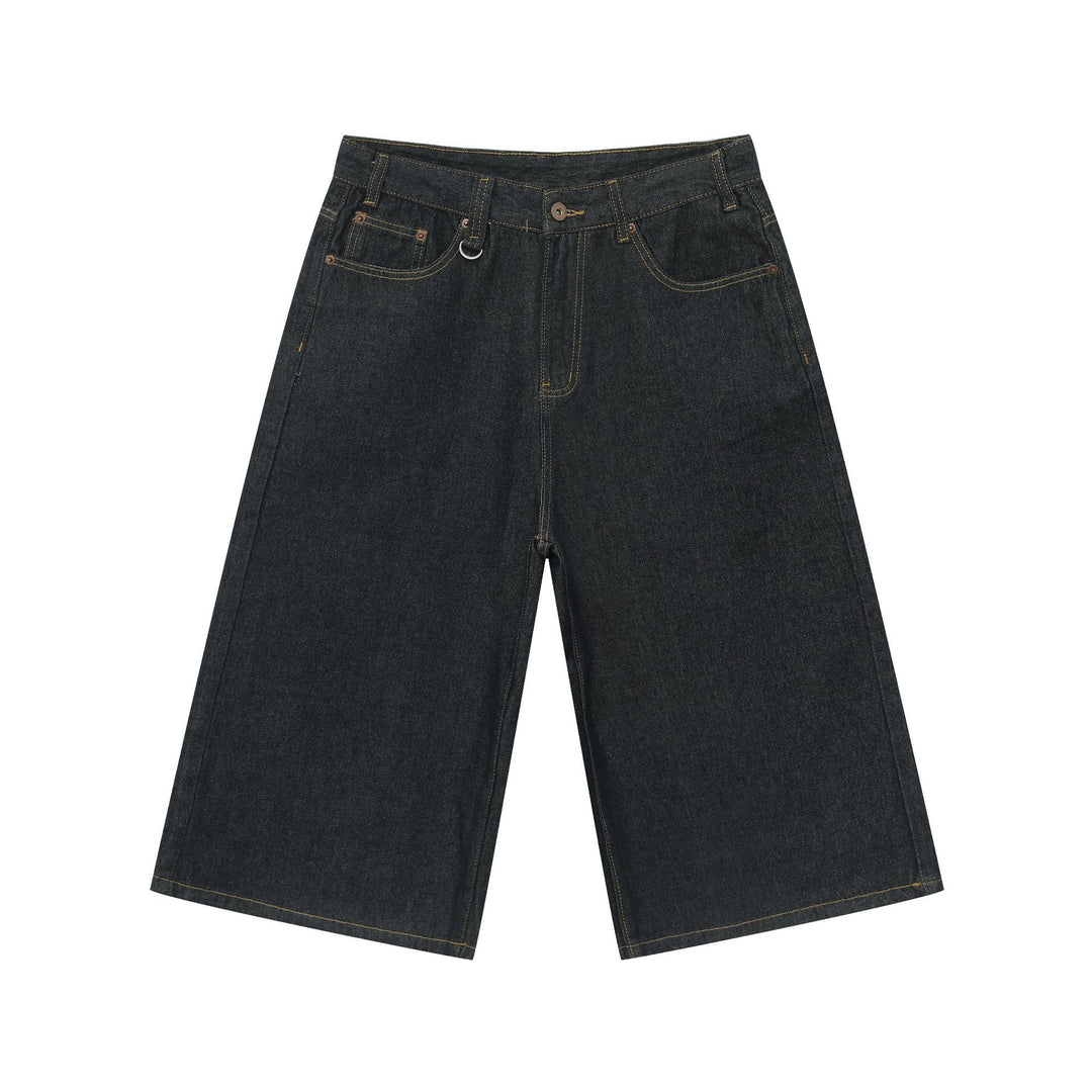 Summer Loose Fit Cropped Straight Leg Denim Shorts