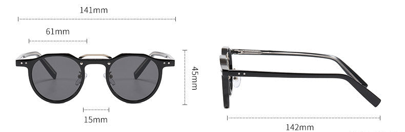 Hexagonal-rimmed aviator style sunglasses.