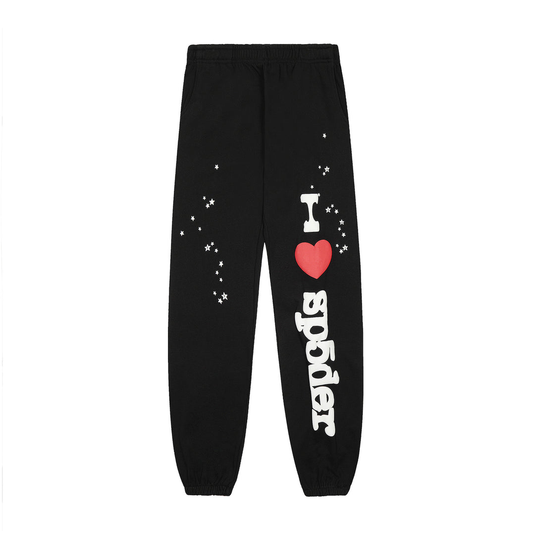Sp5der 555555 star pattern hooded trousers and sweatshirt