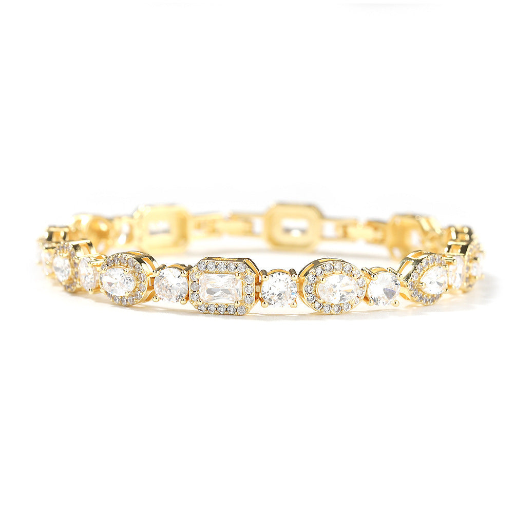 Geometric Zirconia White Diamond Bracelet