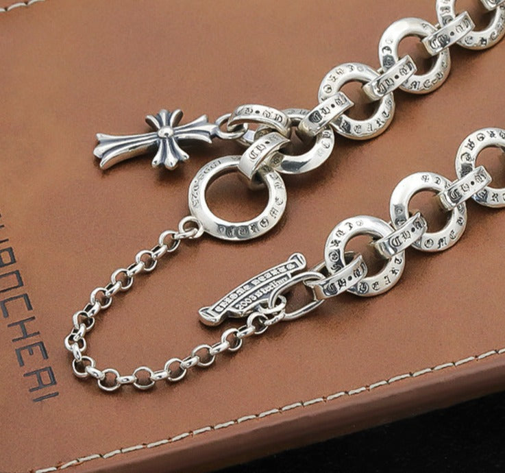 Cross chrome hearts ring bracelet