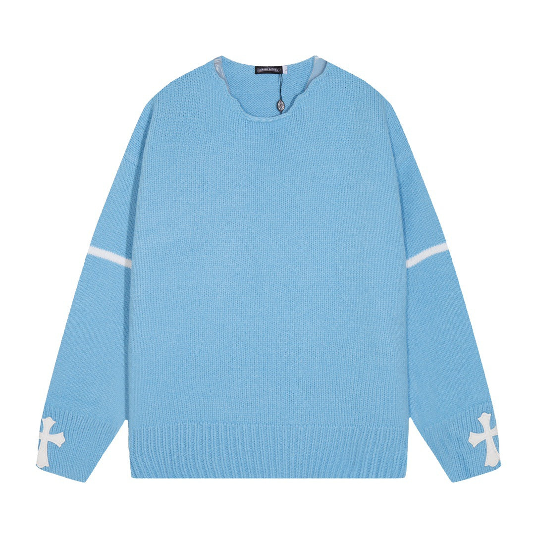 Chrome Hearts horseshoe-style crew neck wool sweater