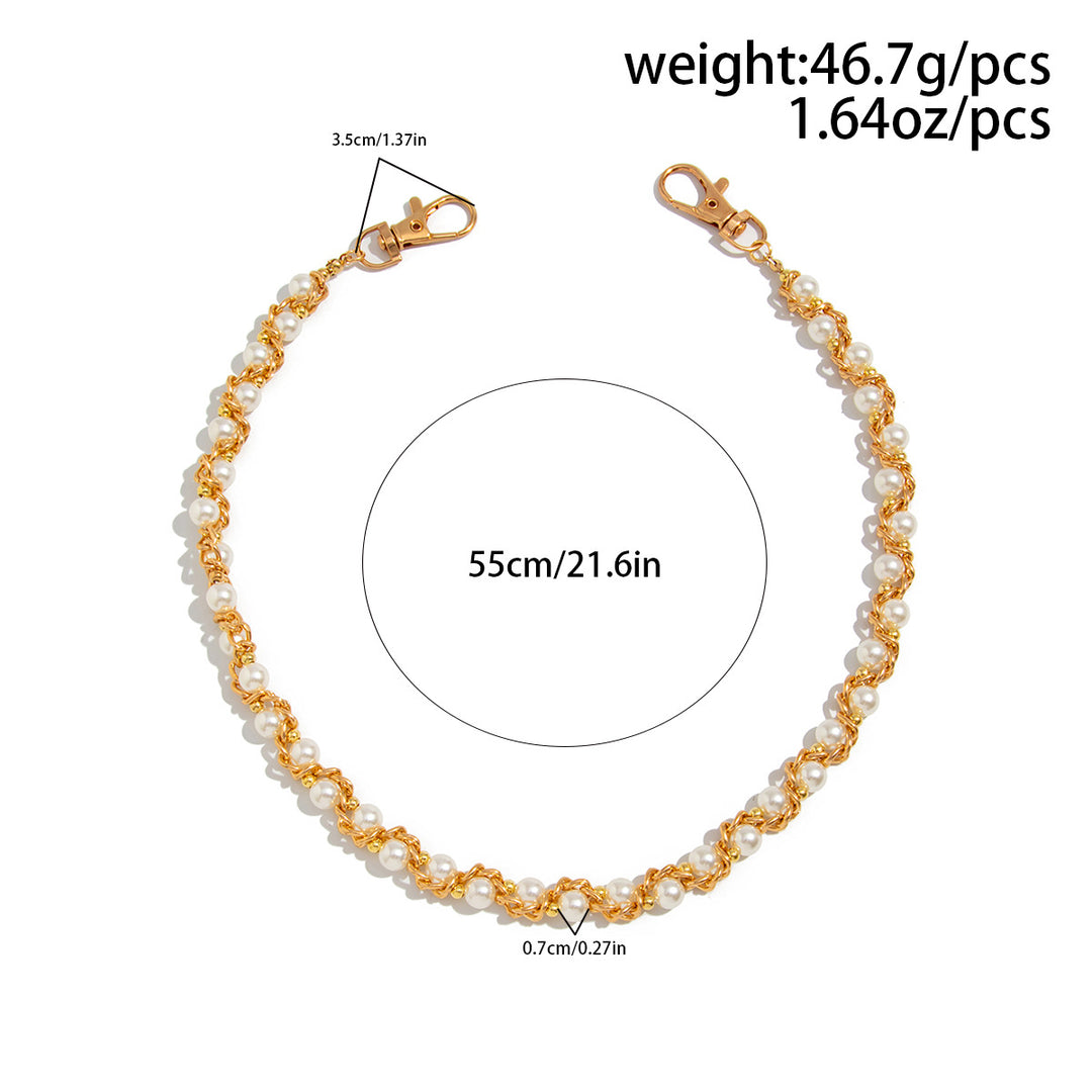 Hip-Hop Pearl-Wrapped Trouser Chain
