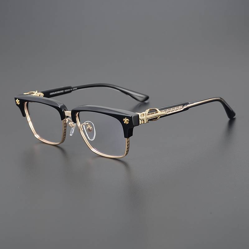 Chrome Hearts square frame browline glasses frame
