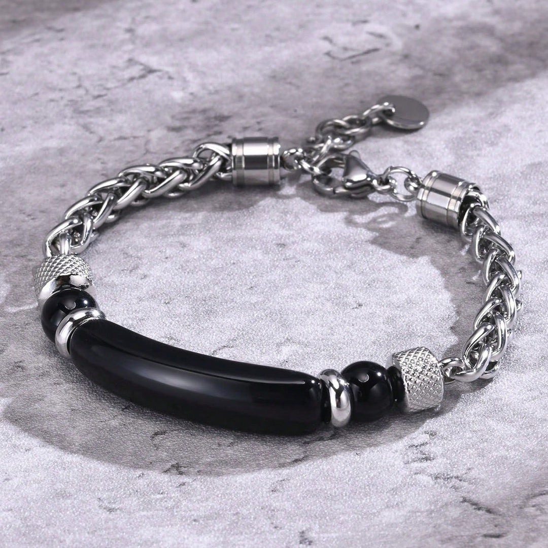Titanium Steel & Tiger's Eye Bracelet