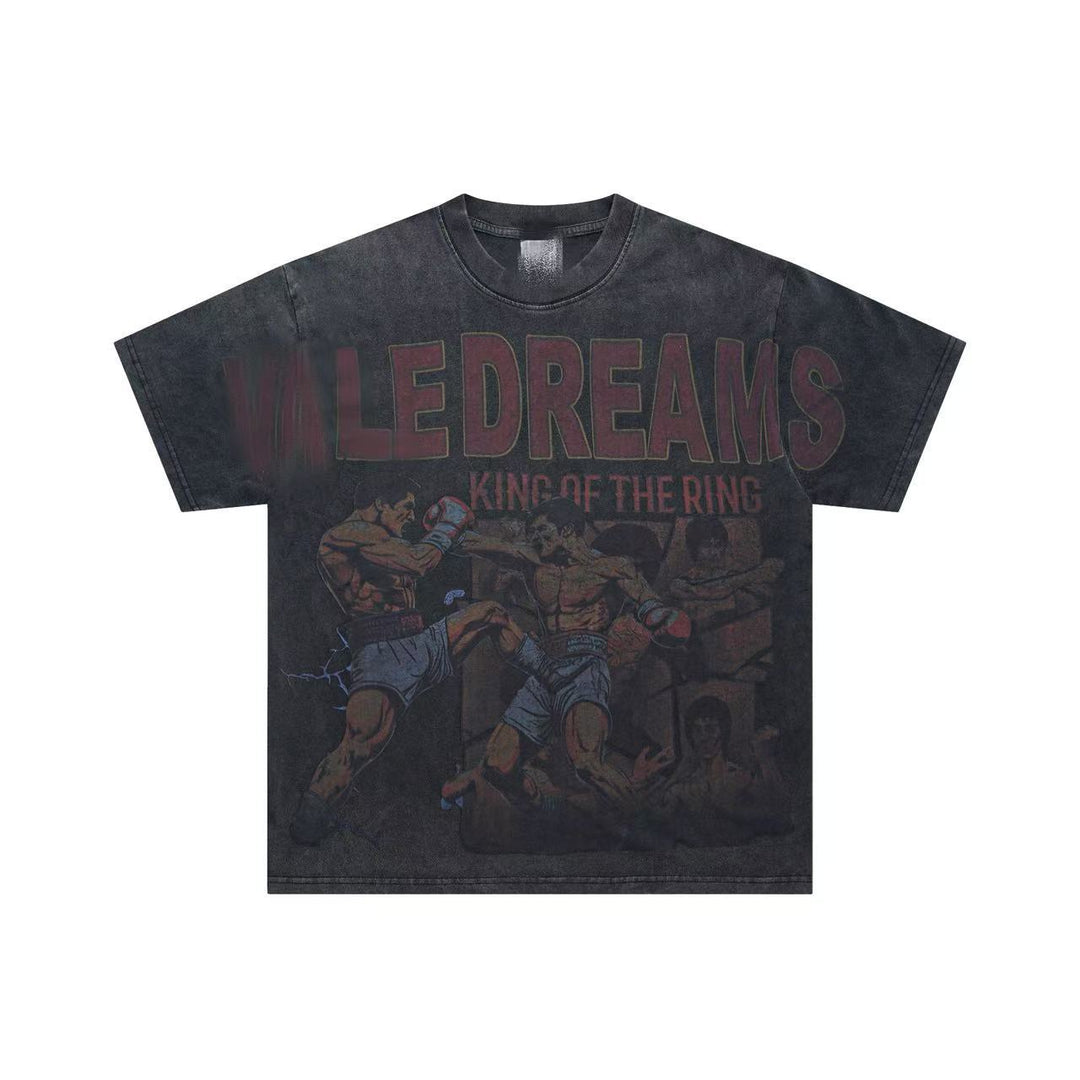 VAL Washed and Distressed Streetwear T-Shirt