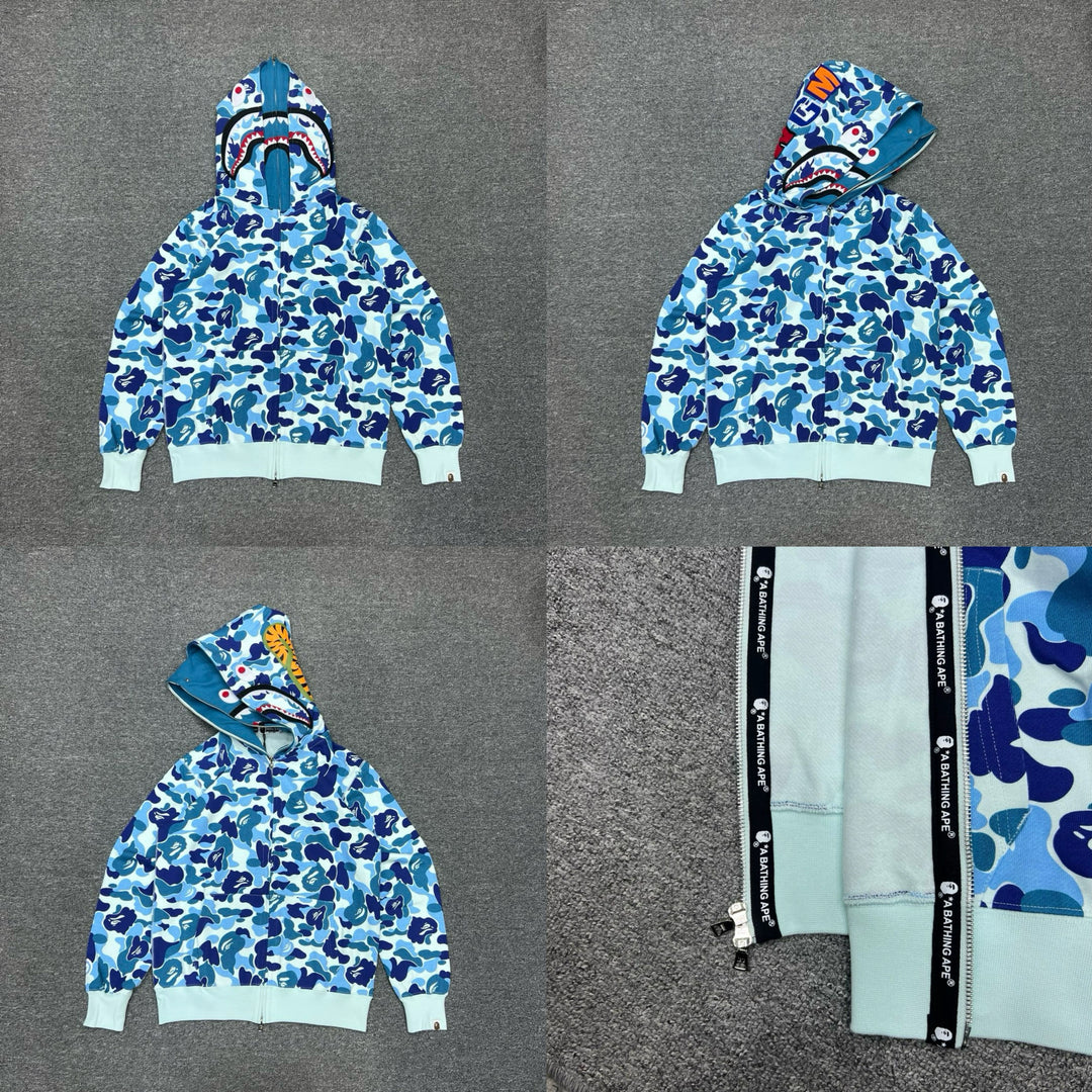 BAPE Shark head camouflage zip-up jacket